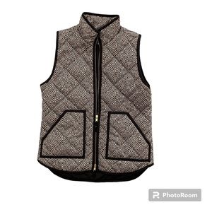 J Crew Vest Puffer Herringbone Like New Comfy Warm Good Style Quilted Size XS